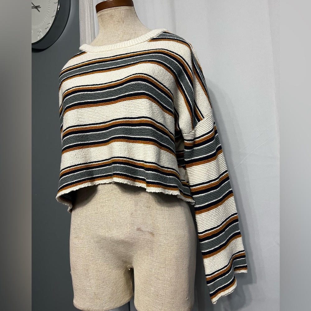 OTHERS FOLLOW Knit Striped Pullover Cropped Sweater Women’s girls unisex Medium